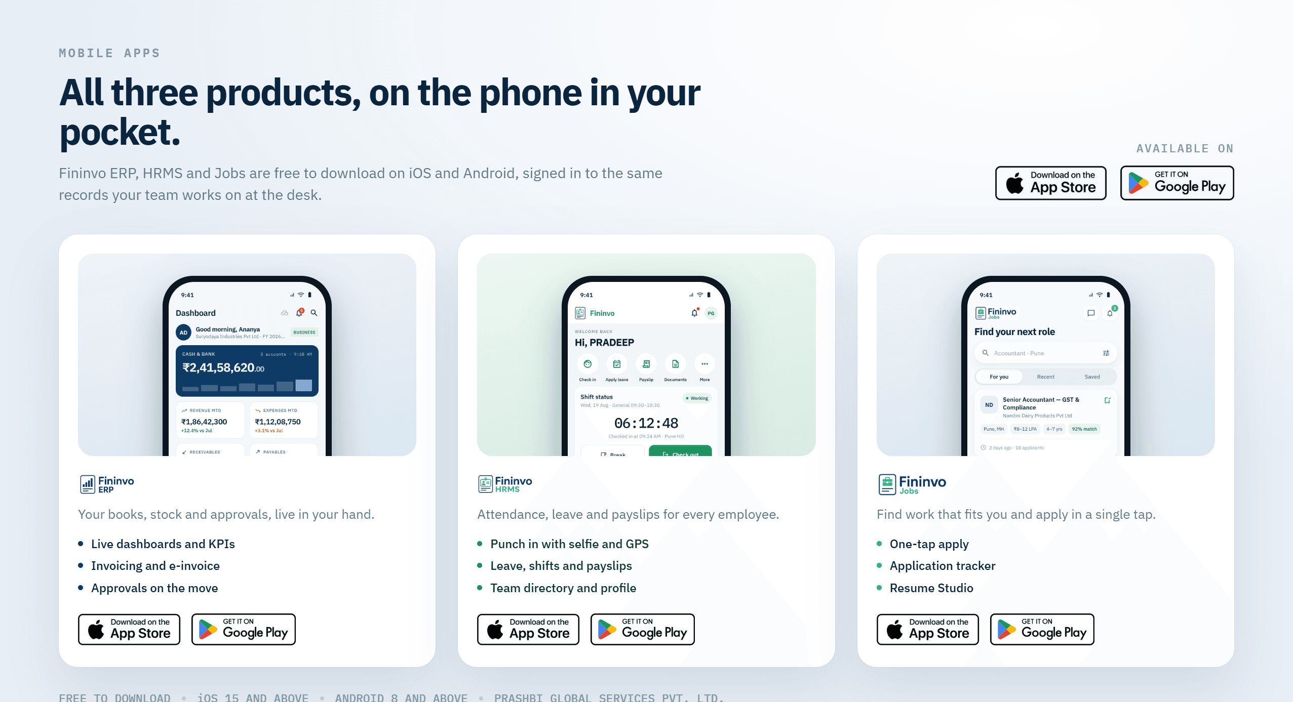 Mobile Apps dashboard preview